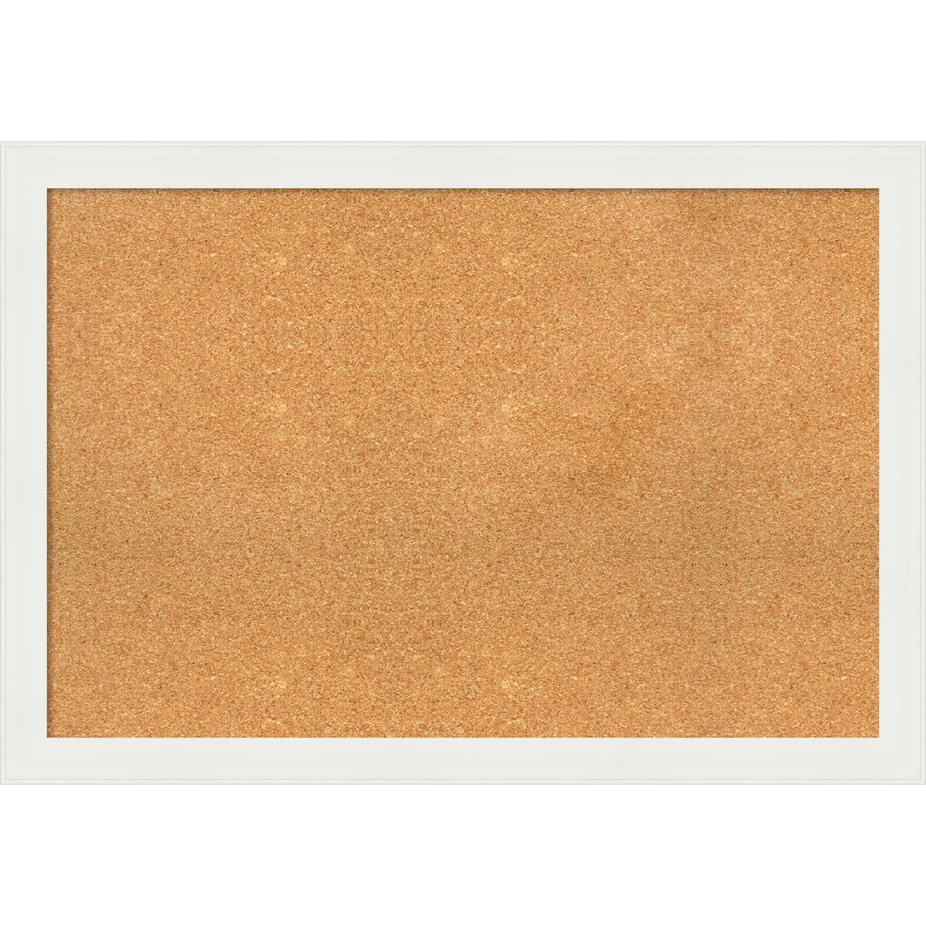 Vanity White Narrow Framed Cork Bulletin Memo Board