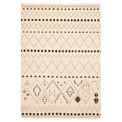 ECARPETGALLERY Hand-knotted Pak Finest Marrakesh Cream Wool Rug - 9'1 x 12'6