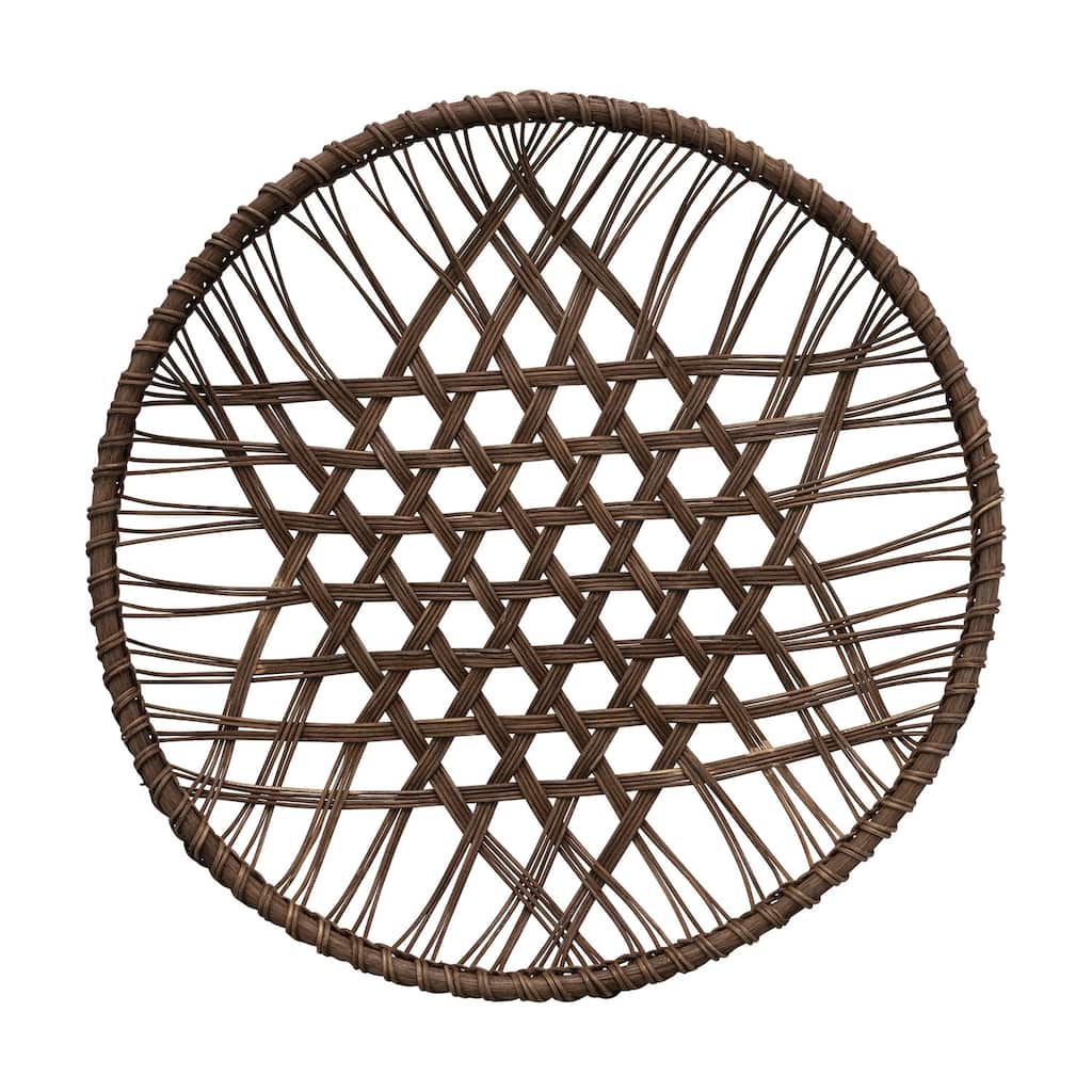 Hand-Woven Rattan Open Weave Basket - 100% Rattan