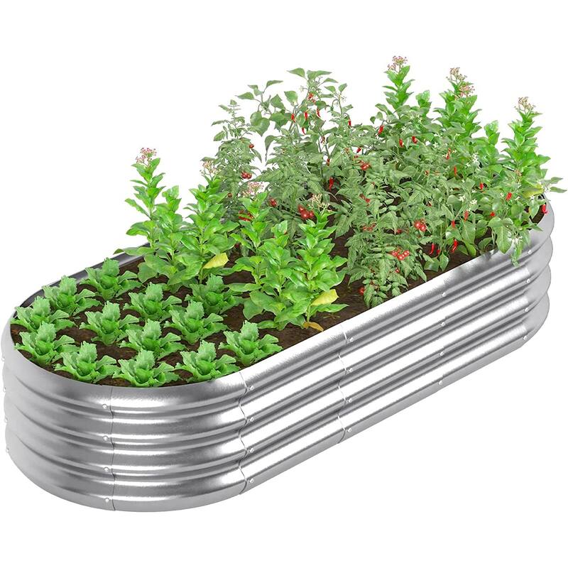 Galvanized Raised Garden Bed Outdoor, 5x2x1FT - 5'x2'x1'