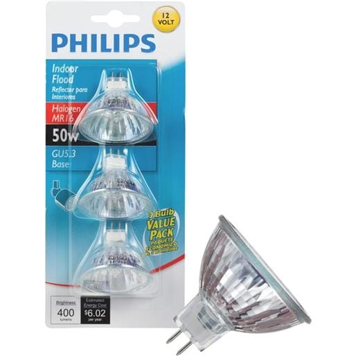 Philips Lighting Co 3Pk 50W Mr16 Hal Bulb 415802 Unit CARD Bed Bath Beyond 17548856