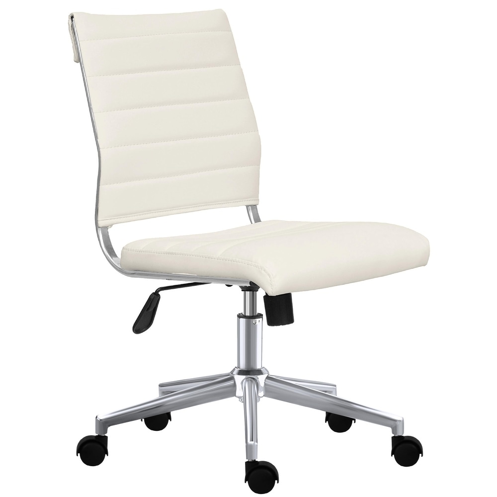 White leather deals rolling chair