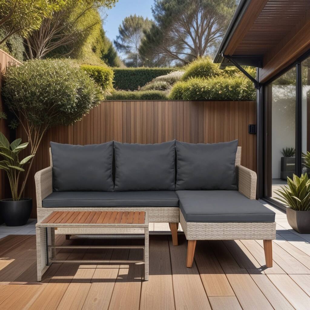 Wicker Rattan Outdoor Furniture Sofa Set, Outdoor Sofa, 3 Piece