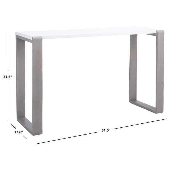 Safavieh Tavolino A Consolle Bartholomew | Stile Mid-Century Moderno | Finitura Bianco E Grigio Laccato | Dimensioni 129,5x44,7x80 Cm | Mobile Inglese