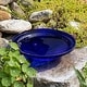 preview thumbnail 6 of 37, Achla Designs Reflective Crackle Glass Birdbath Bowl, 12.5 Inch Diameter, Cobalt Blue