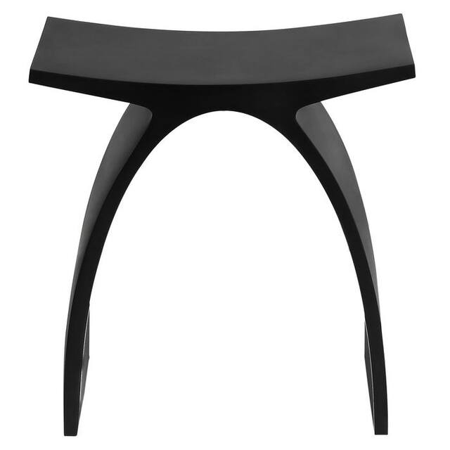 Ancona 17 in. Shower Bench in Pure Acrylic Stone in Matte Black