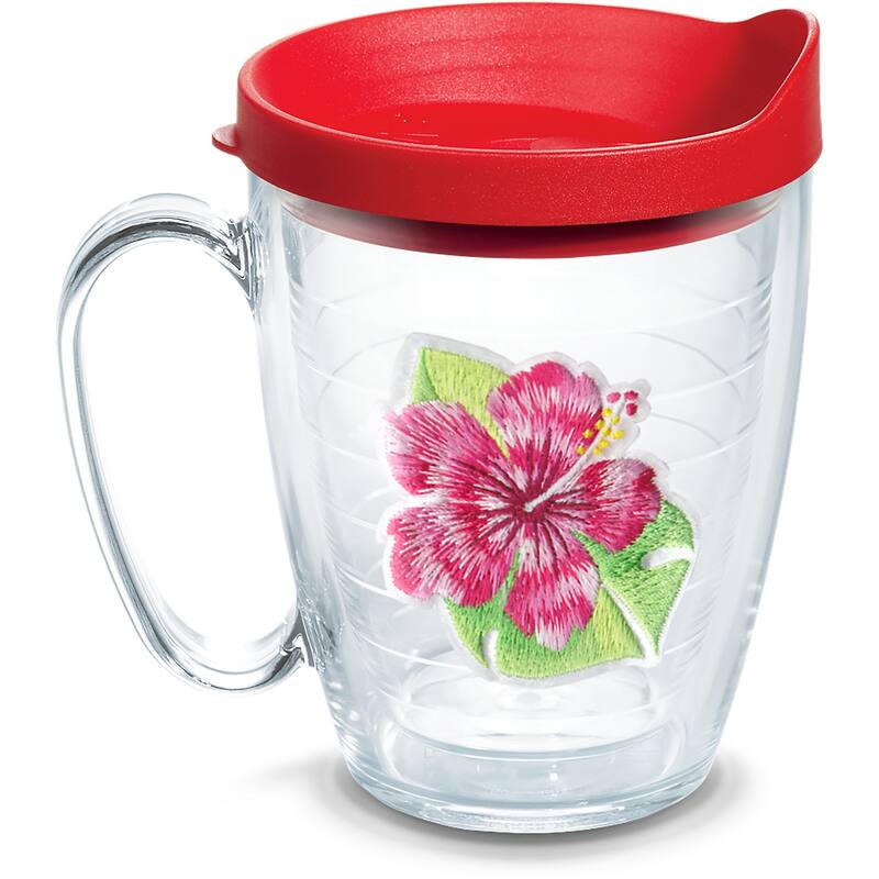 Tervis Tropical Hibiscus Collection Made in USA Double Walled Insulated Travel Tumbler, Island Hibiscus Red - 16oz Mug - 16oz Mug