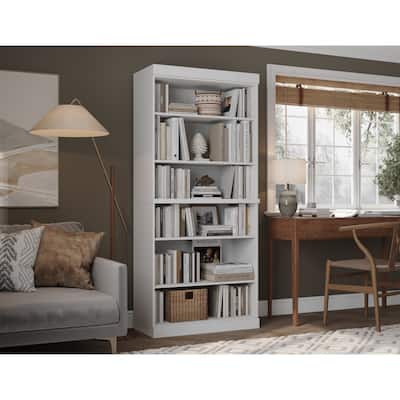 100% Solid Wood 6-Shelf Bookcase with Optional Doors by Palace Imports
