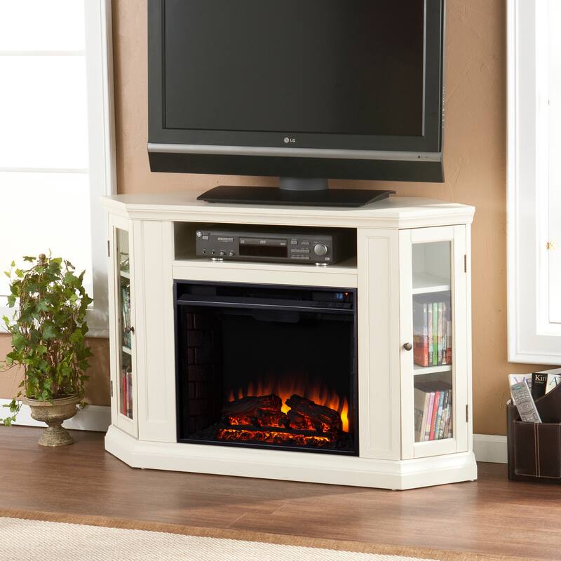 SEI Furniture Lougheed Ivory Media Console Fireplace