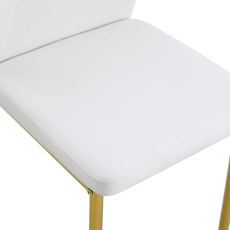 Roomfitters PU Dining Chairs with Gold Metal Legs, Vertical Stripe Back, High Resilience Upholstered Set of 6