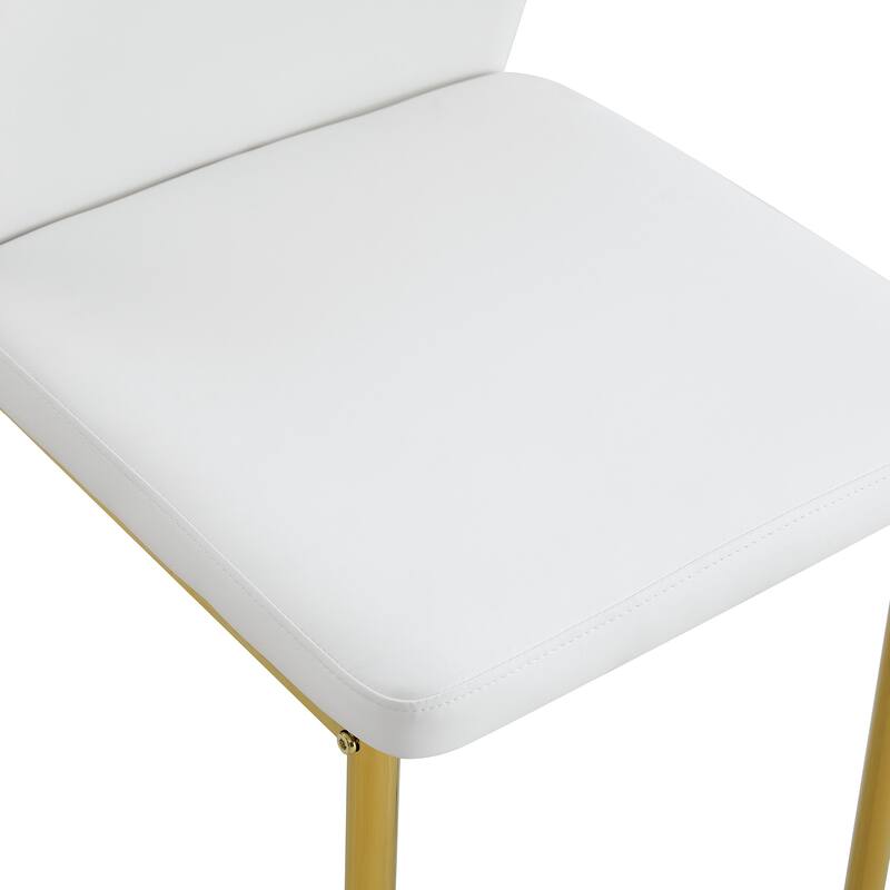 Set of 4 Vertical Stripe Design Dining Chair with Metal Leg Armless Chair Accent Chair Armless Chair for Dining Room