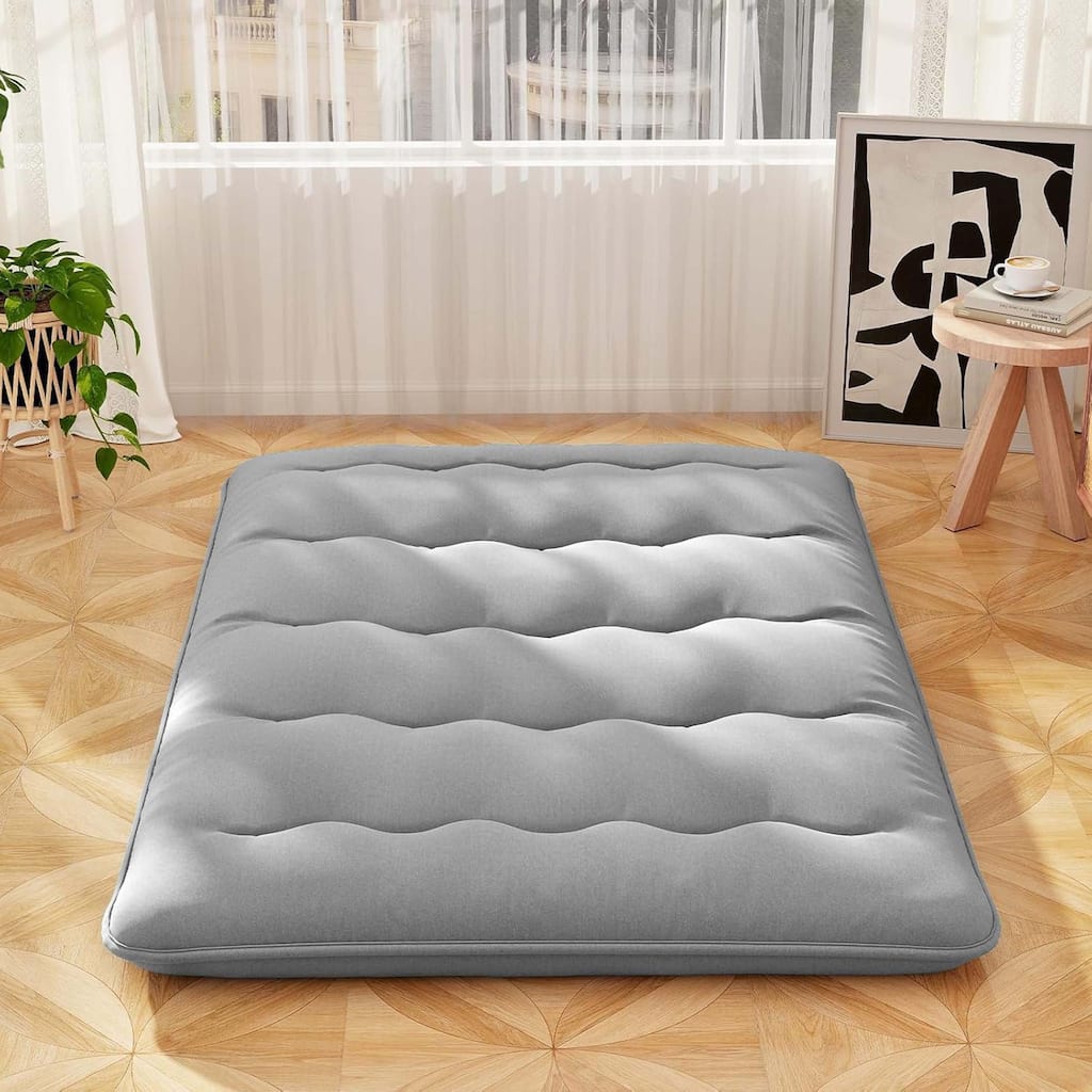 Futon Mattress Japanese Floor Pad w/ Washable Cover & Carry Bag