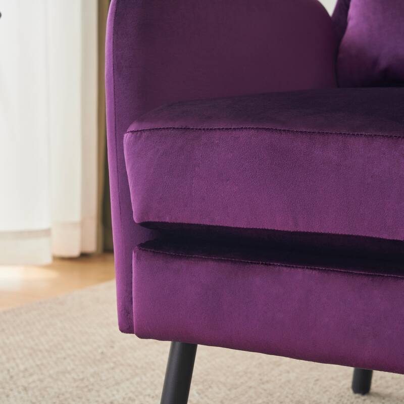 32" Wing Back Velvet Accent Chair