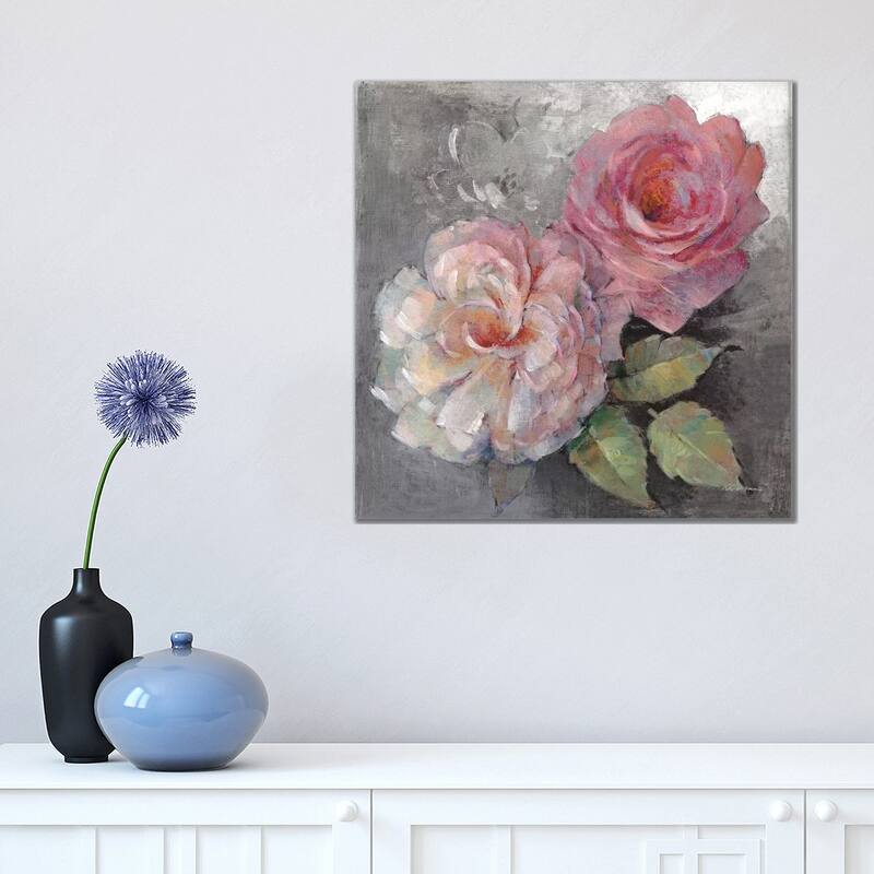 iCanvas "Roses On Gray I" by Peter McGowan Canvas Print - 18x18x1.5