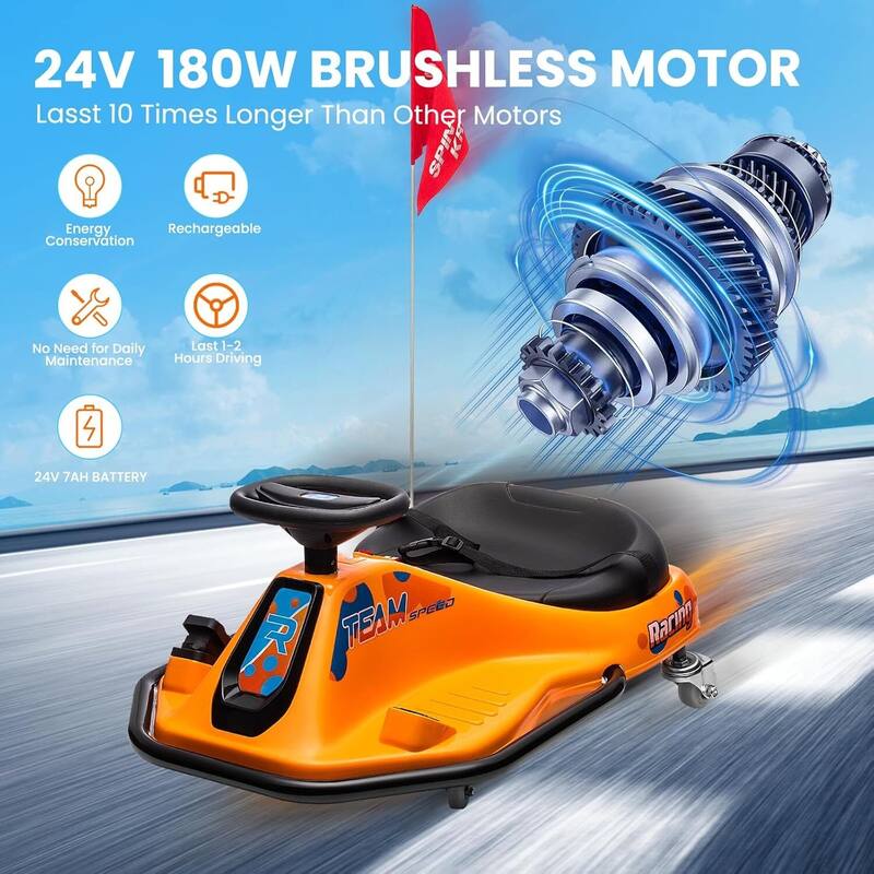 24V 7A Electric Ride-On Drifting Go Kart for Kids Best Gift