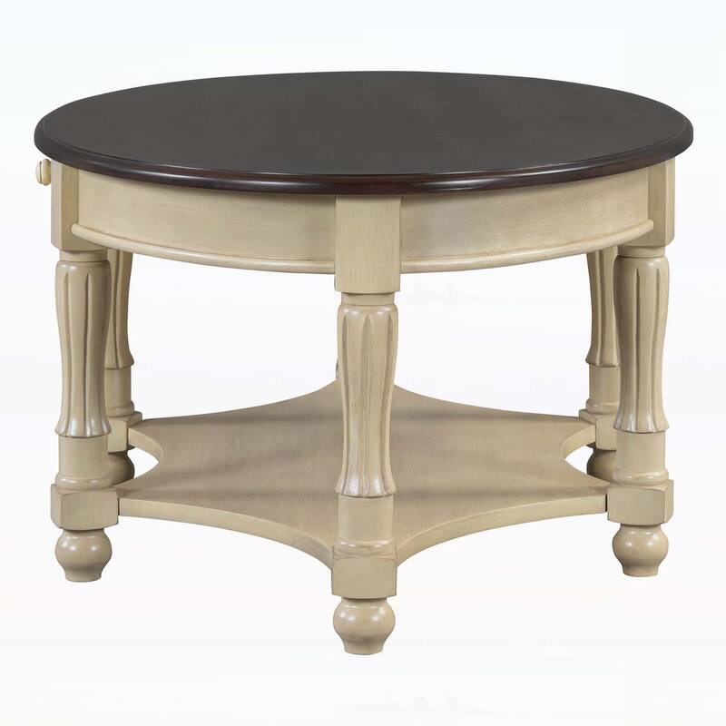 Oval Accent Table with Drawer and Storage Shelf,for Living Room