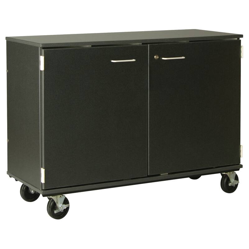 Mobile Folio Storage Unit - 51 Compartments, Locking Doors, Adjustable Shelves - 48" x 20" x 40"