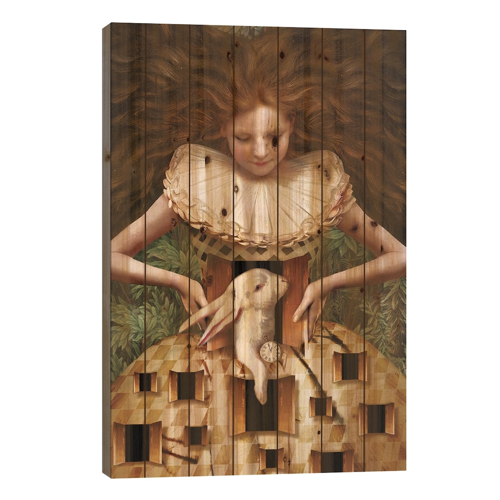 Hello Alice Print On Wood by Catrin Welz-Stein - Multi-Color
