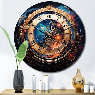 Designart "Watche Metaphysical Horology" Fashion Oversized Wall Clock