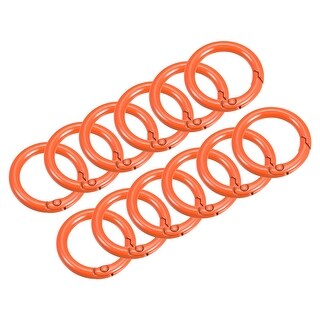 Metal Spring O Rings - 33mm Round Carabiner Keyrings Snap Clips (12 Pack)