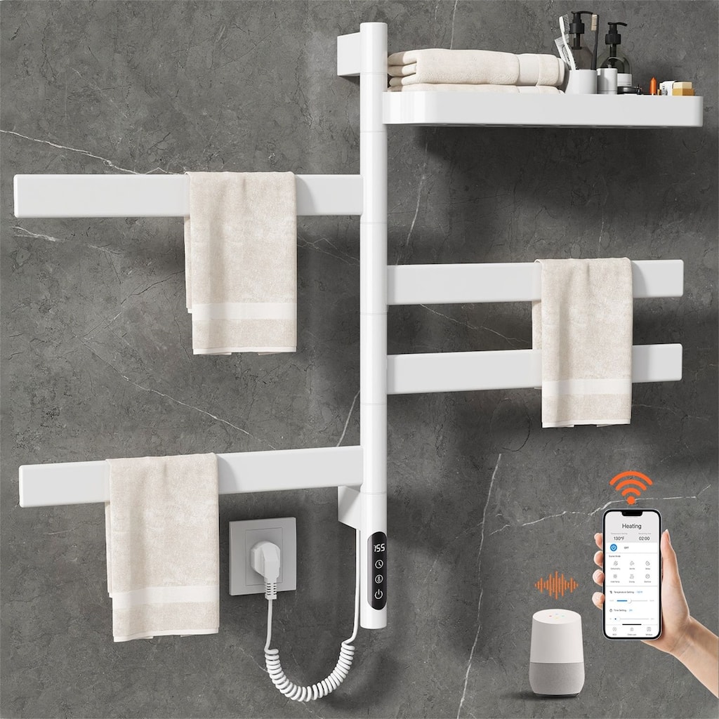 Smart Rotating Heated Towel Rack for Bathroom,Towel Warmer