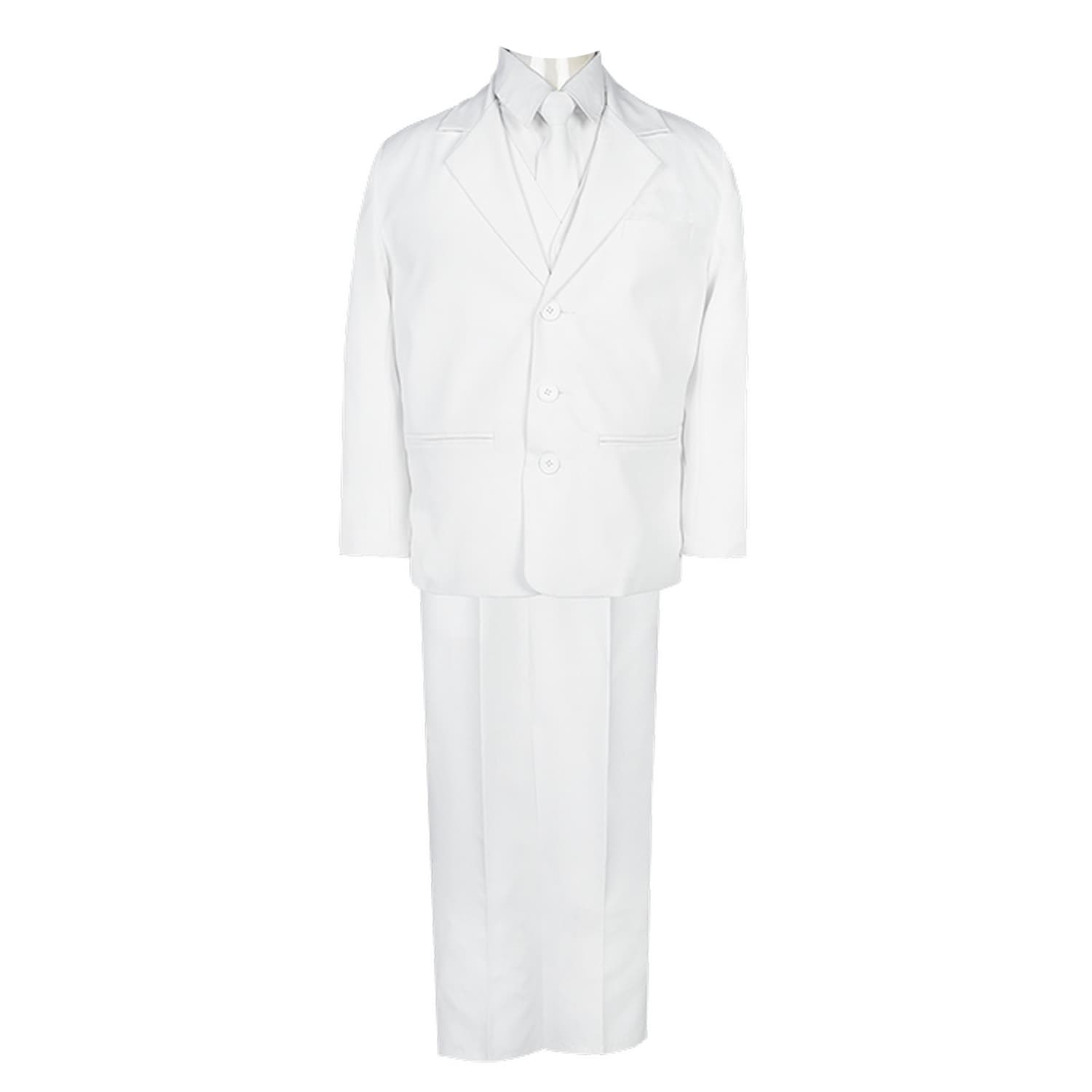 Boys Black Slim Fit Communion Suit with Silver Cross Dress Tie
