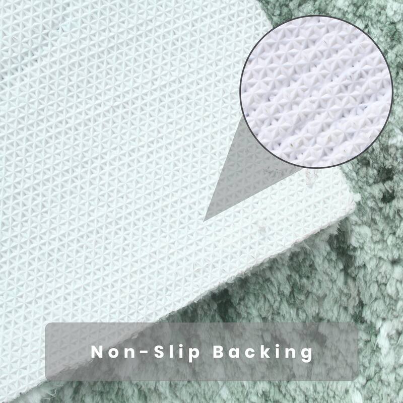 Home Weavers Cloud Comfort 100% Microfiber Bath Rug Set, Water Absorbent Soft Microfiber Shaggy Mat Machine Washable - 3Pc Set