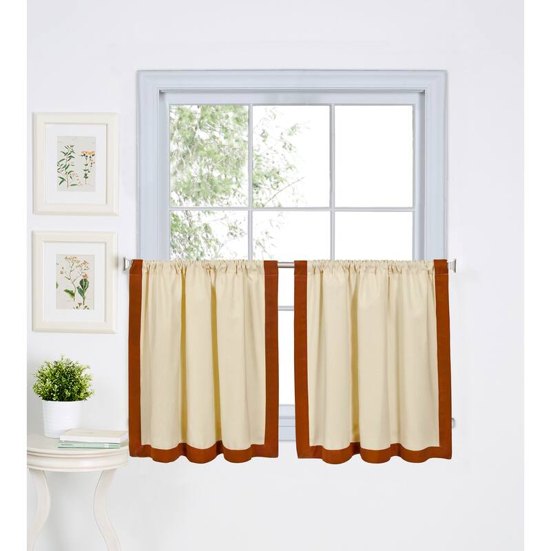 Wilton Colorblock Kitchen Window Tiers, Set of 2