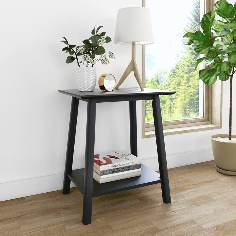 Max and Lily Scandinavian End Table Nightstand - Black