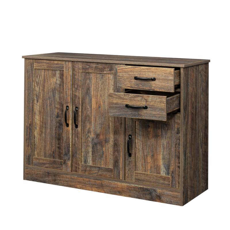 Modern Wood Buffet Sideboard with 2 doors&1 Storage and 2drawers