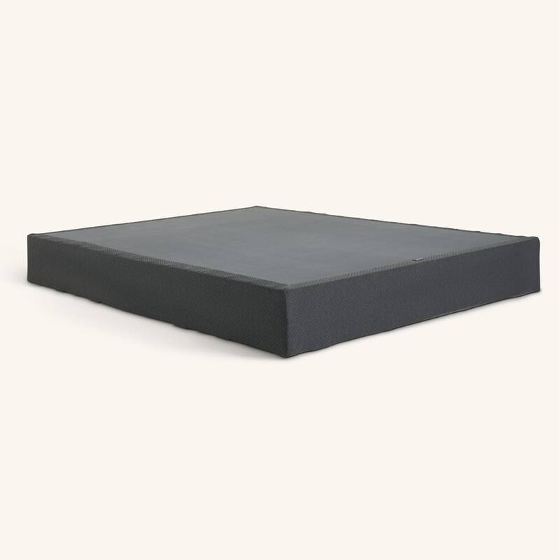 Purple - Janet Modern Metal Flat Foundation with Heavy-Duty Steel Frame Support - Grey - California King