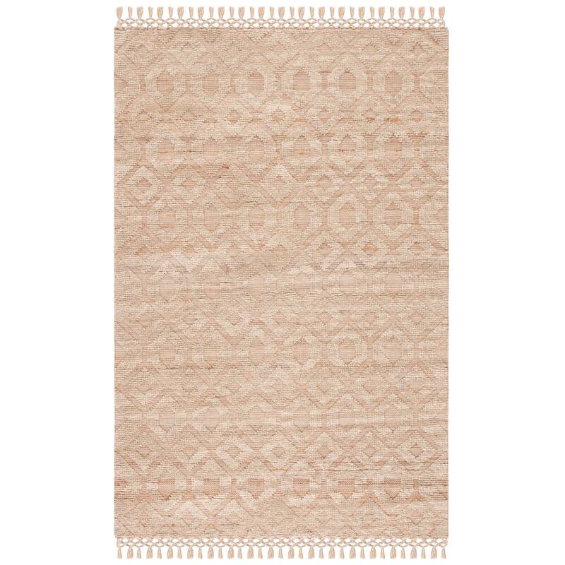 SAFAVIEH Flatweave Natural Fiber Mirca Jute & Wool Rug - 6' Square - Natural/Beige