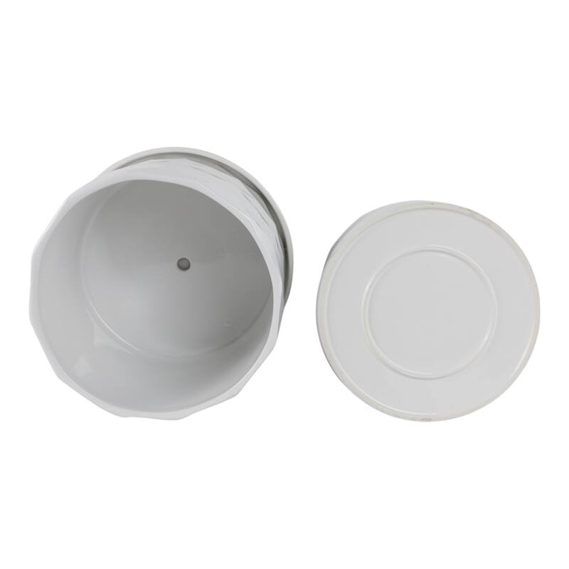 Ceramic Saucer Planters Geometric Finish (Set of 2) - 10", 9" White - 11.75" x 11.75" x 10.25"
