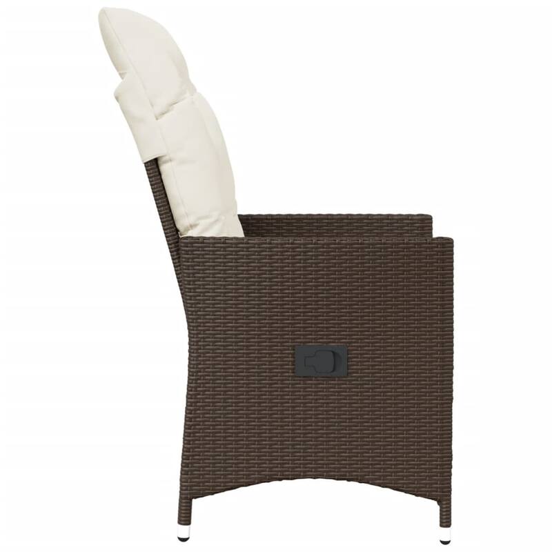 vidaXL Reclining Patio Chairs with Cushions Armchair Outdoor Seating Poly Rattan