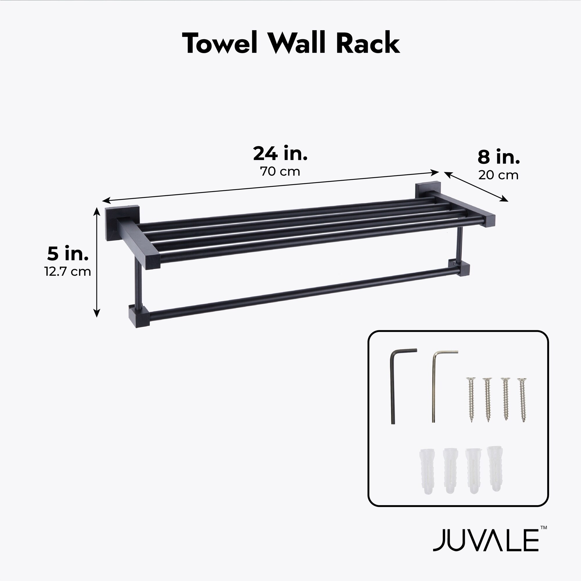 Matt black sales towel shelf
