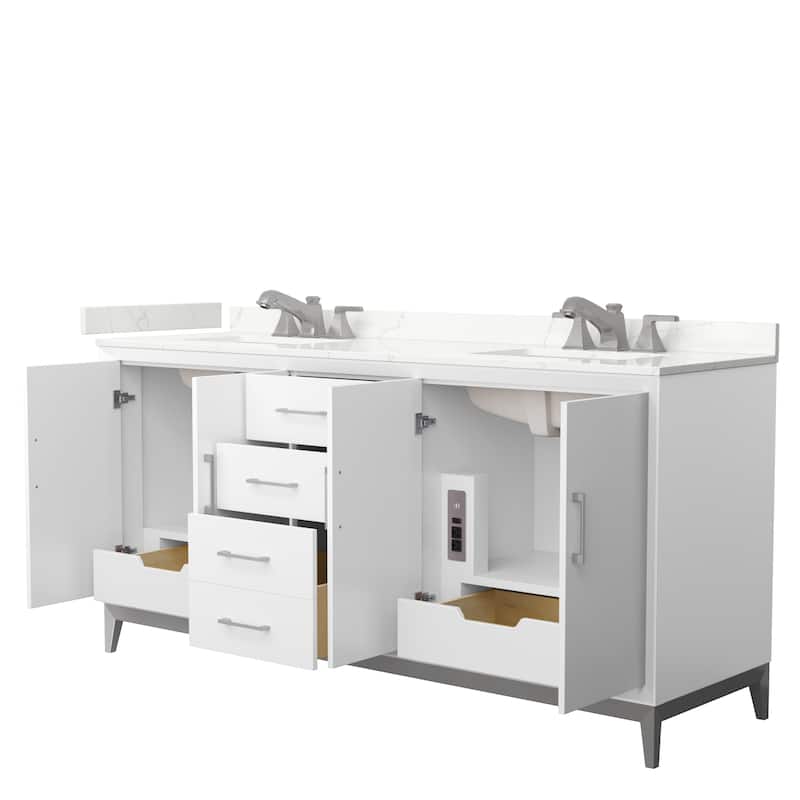 Amici 72-inch Double Vanity, Quartz Top
