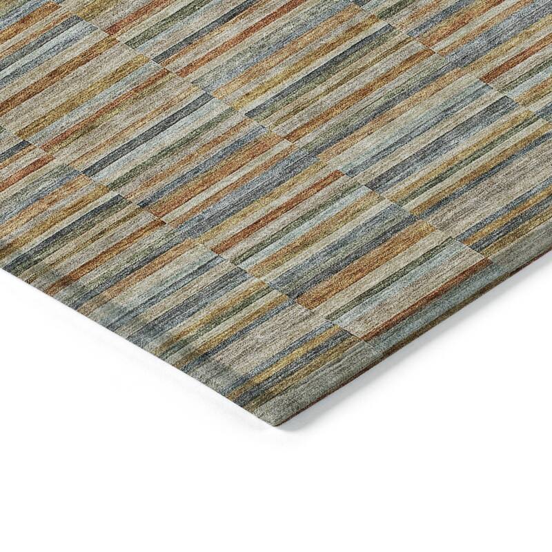 HomeRoots Striped Transitional Rectangle Outdoor Rug
