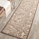 SAFAVIEH Courtyard Bettyjane Tropical Leaves Indoor/ Outdoor Area Rug - 2'3" x 6'7" Runner - Natural/Chocolate