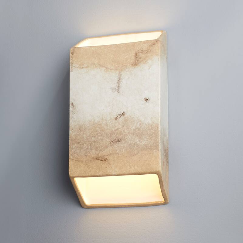 Ambiance Tapered Rectangle 1-light Greco Travertine LED Wall Sconce