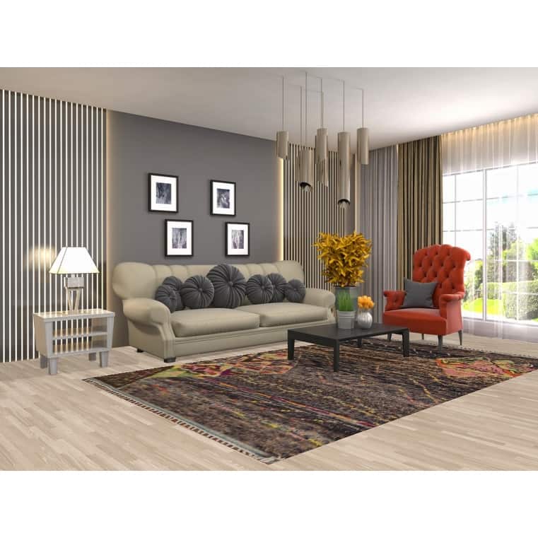 Plush Moroccan Oriental Area Rug Handmade Tribal Wool Carpet - 5'10" x 9'9"