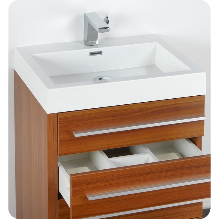 Fresca Livello 23-3/8" MDF Vanity With Mirrored Medicine Cabinet,