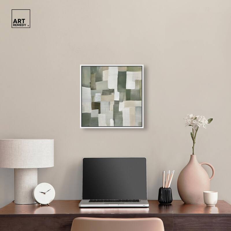 Pale Jade Green I Canvas by Art Remedy