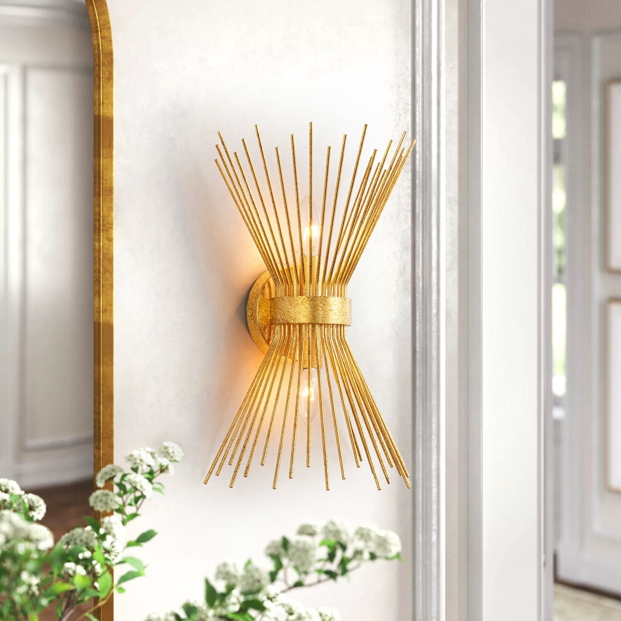Gold up down wall light discount