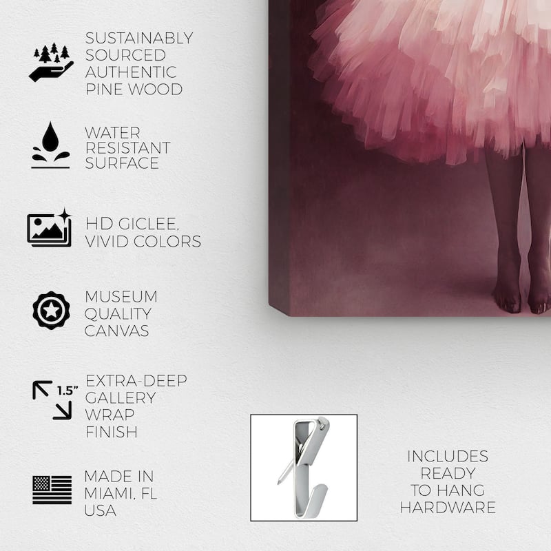 Wynwood Studio Fashion and Glam Ballerina I Pink and Traditional Wall Art Canvas Print