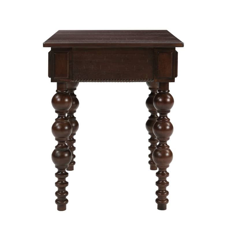 Retro 24" Solid Wood End Table with Drawer Easy Assembly Vintage Narrow Sofa Side Table for Living Room