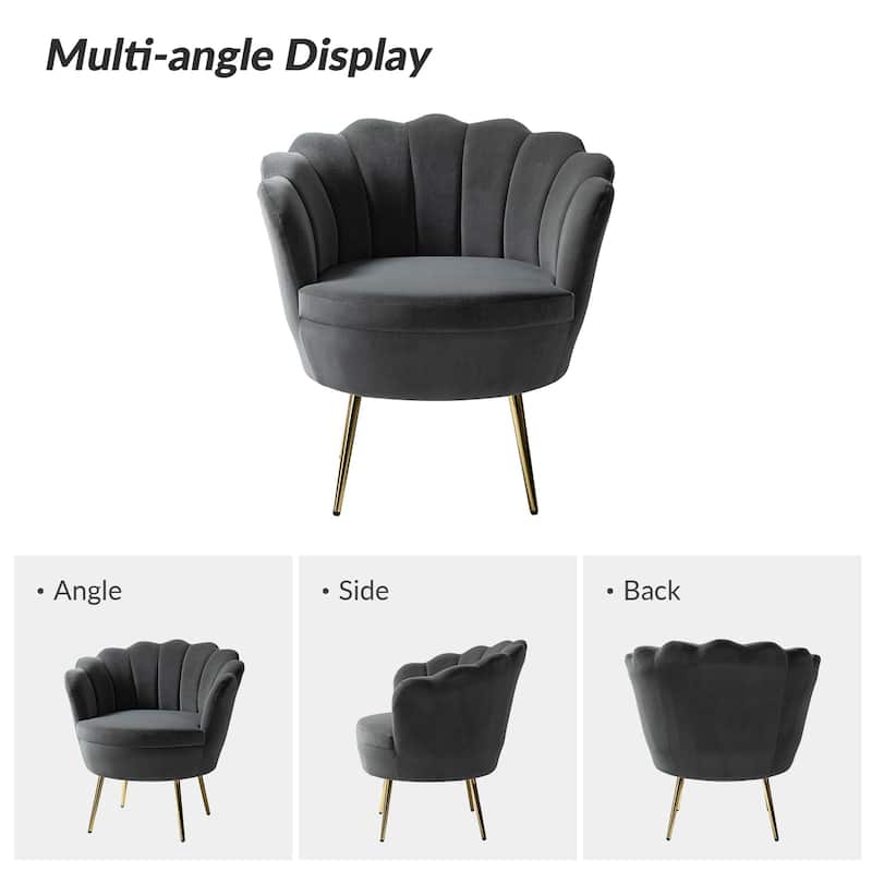 Xabier Cute Modern Upholstered Barrel Chair Accent Chair with Tufted Back Set of 2 by HULALA HOME