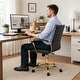 preview thumbnail 89 of 98, Benmar Ribbed Leather Executive High Back Office Chair with Gold Frame, Swivel, Tilt, Lumbar Support
