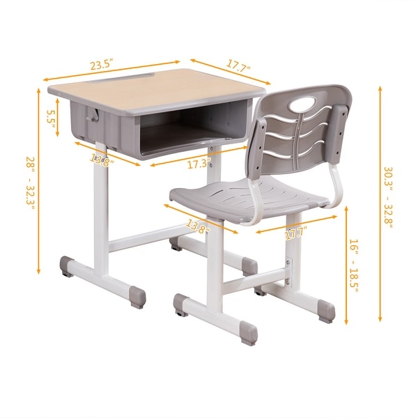 adjustable children's desk and chair set