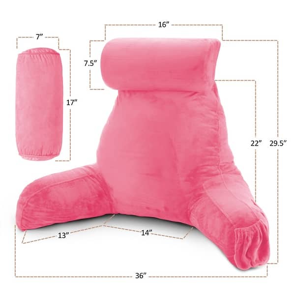 dimension image slide 9 of 62, Nestl Memory Foam Reading Pillow with Backrest, Arms and Pockets