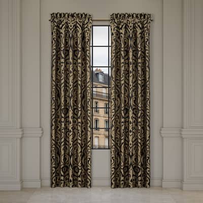 Bolero Black And Gold Window Panel Pair